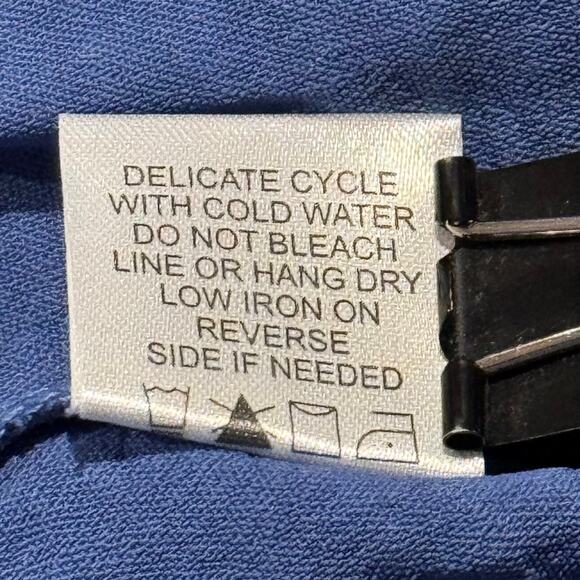 NWT GLG Top Boho Romantic Feminine Summer Tie Front Ruffles Tiered Blue Large - Picture 4 of 5